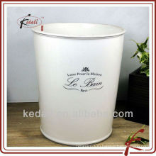 Home Decor Белый фарфор Керамическая корзина для мусора Корзина для мусора Мусорная корзина